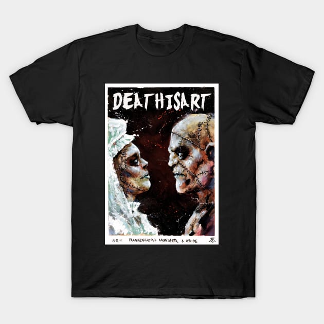 Frankenstein's Monster & Bride T-Shirt by Death Is Art